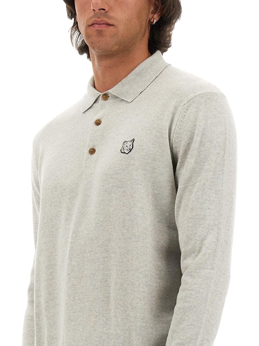 MAISON KITSUNÉ POLO "FOX HEAD" IN LANA
