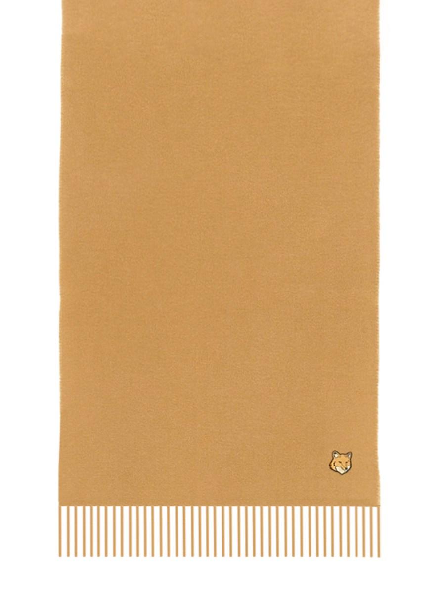 MAISON KITSUNÉ SCIARPA CON LOGO IN LANA