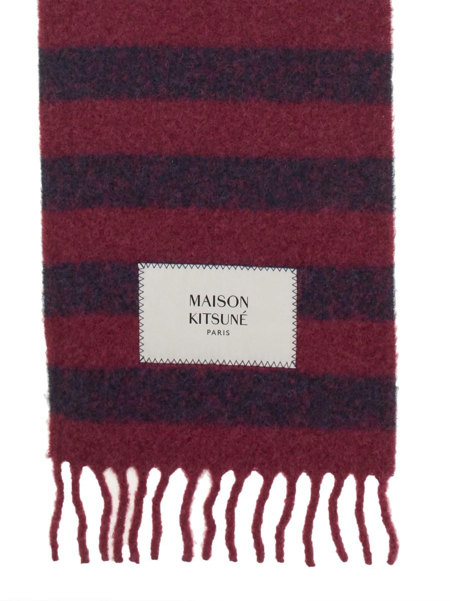 MAISON KITSUNÉ SCIARPA IN LANA CON LOGO