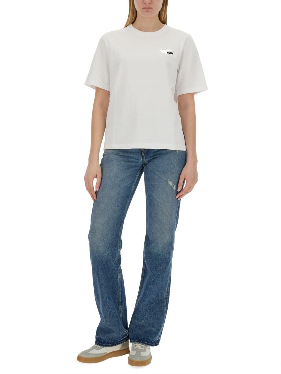 MAISON KITSUNÉ T-SHIRT CON LOGO