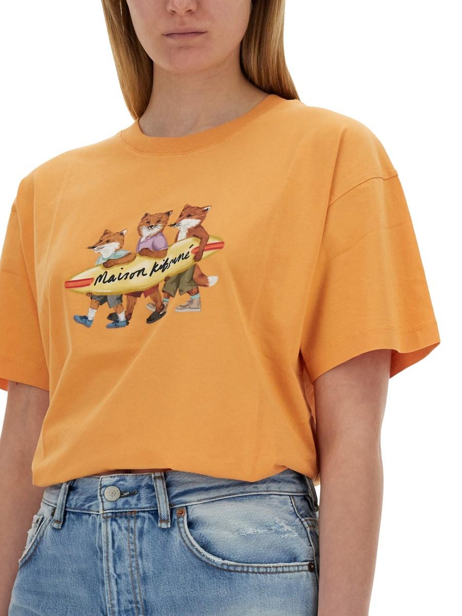 MAISON KITSUNÉ T-SHIRT CON STAMPA