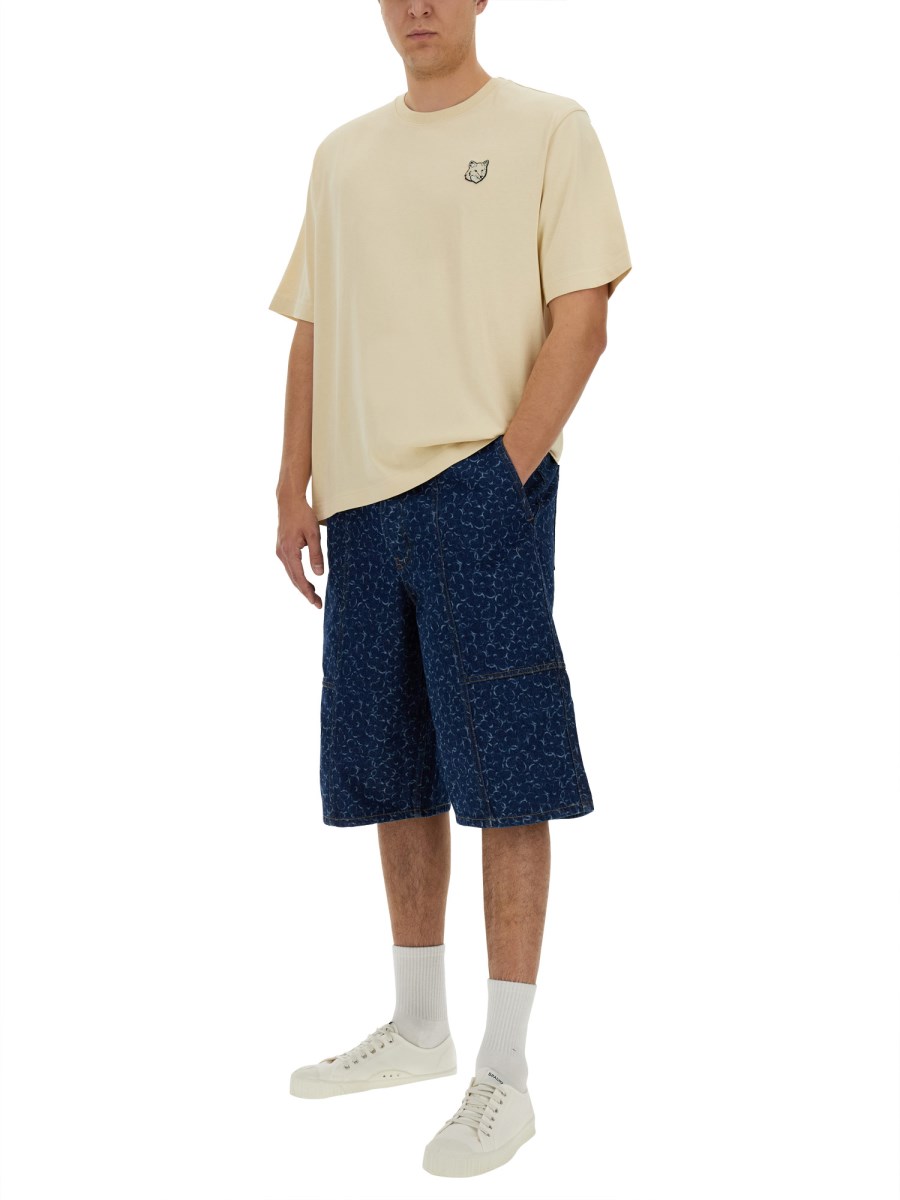 MAISON KITSUNÉ T-SHIRT "FOX HEAD" IN COTONE