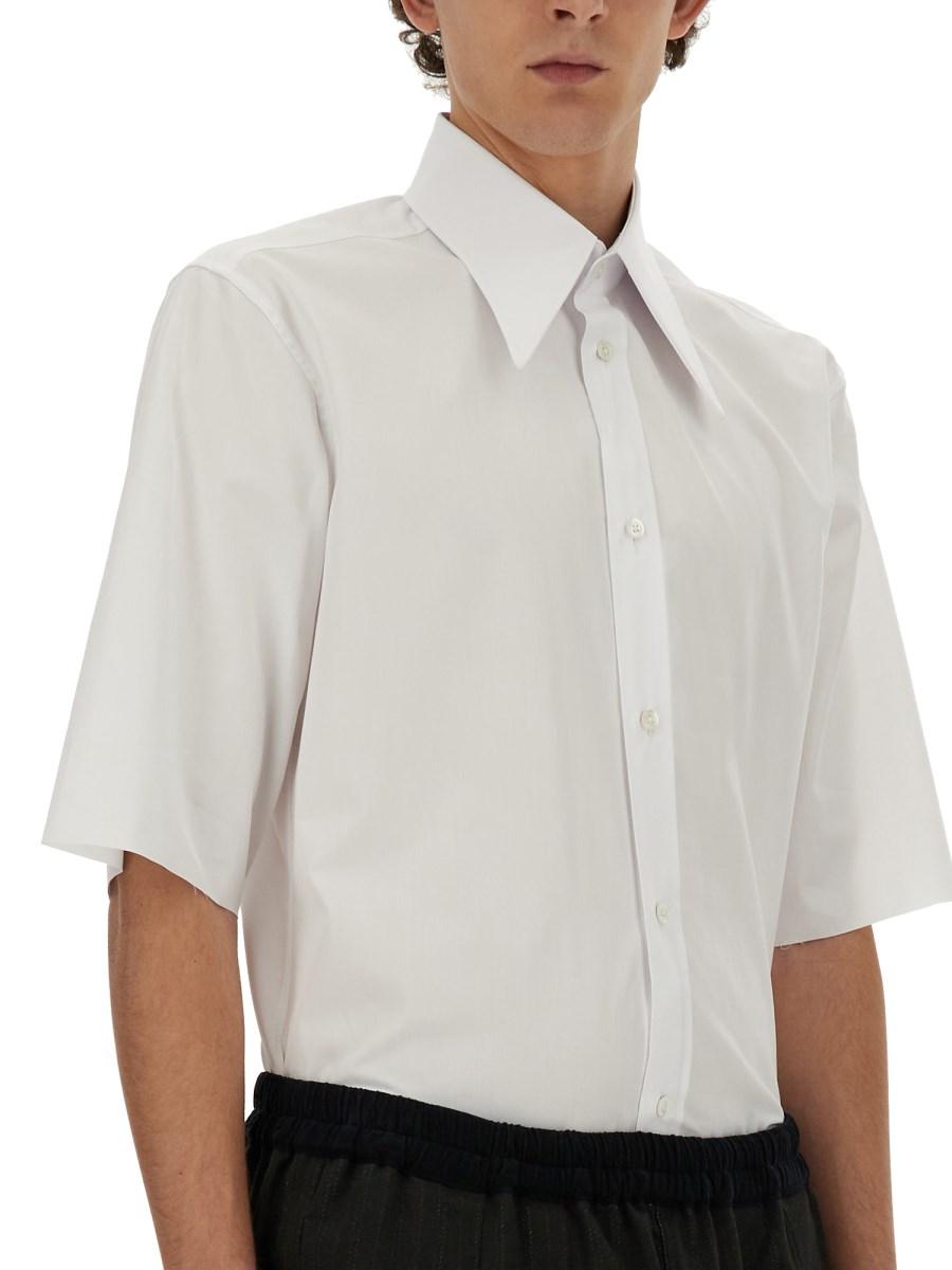 MAISON MARGIELA CAMICIA IN COTONE A MANICHE CORTE