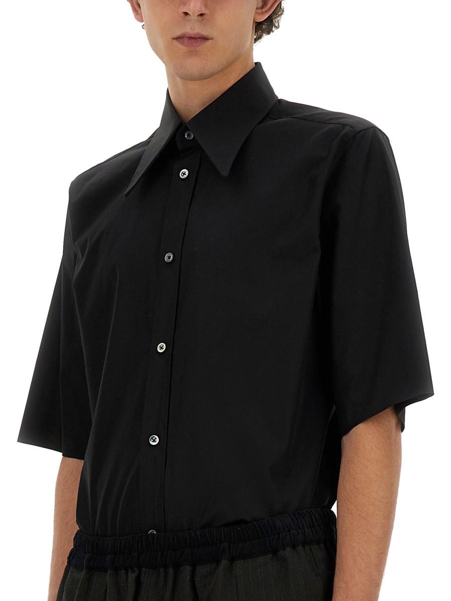MAISON MARGIELA CAMICIA IN COTONE A MANICHE CORTE