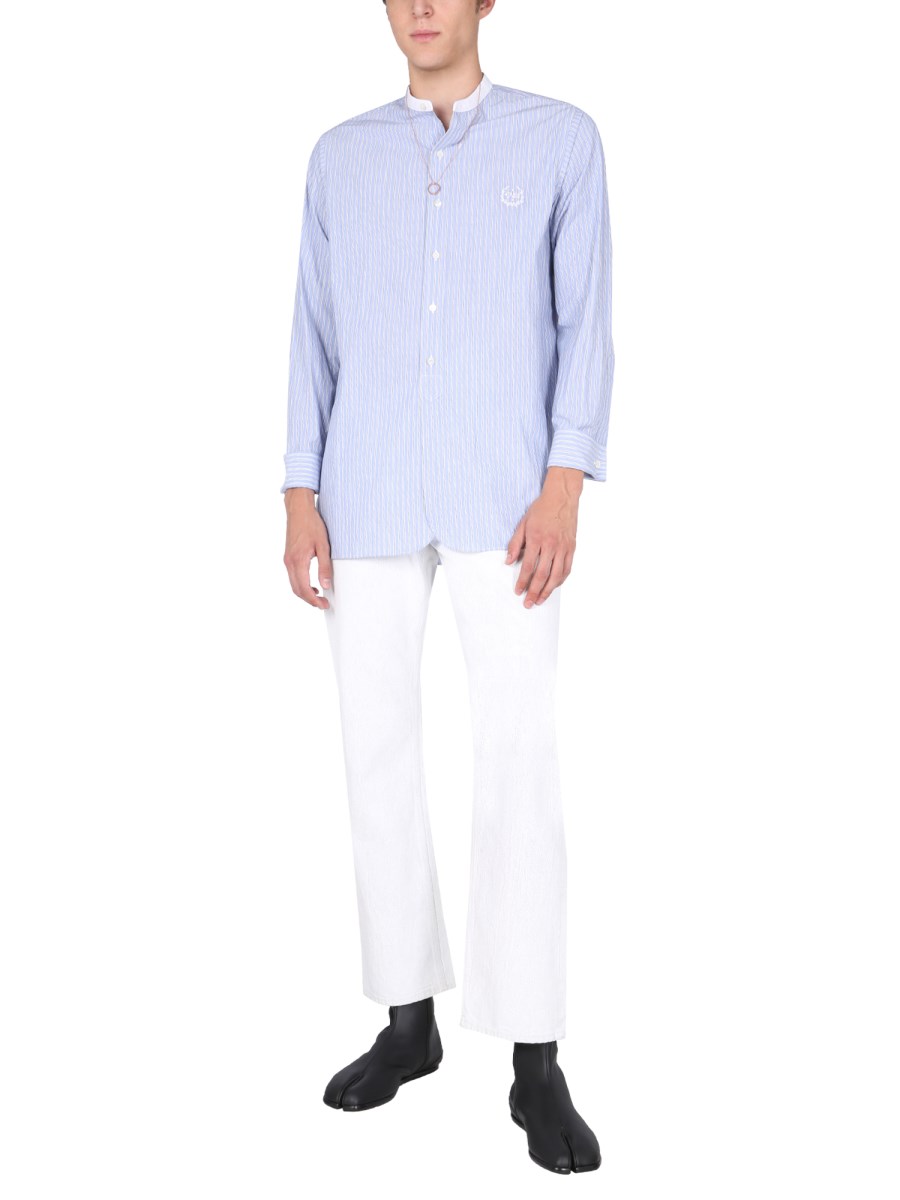 MAISON MARGIELA CAMICIA IN COTONE CON RICAMO LOGO