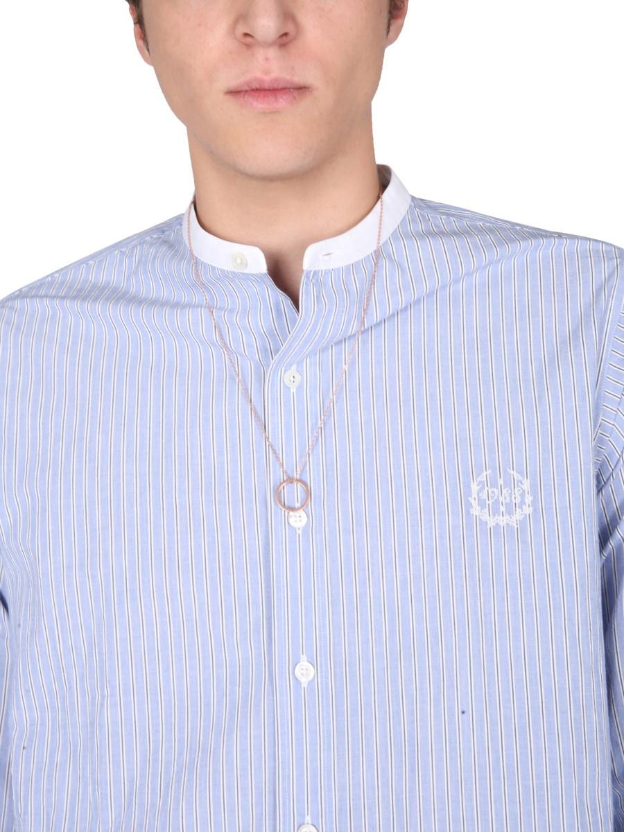 MAISON MARGIELA CAMICIA IN COTONE CON RICAMO LOGO