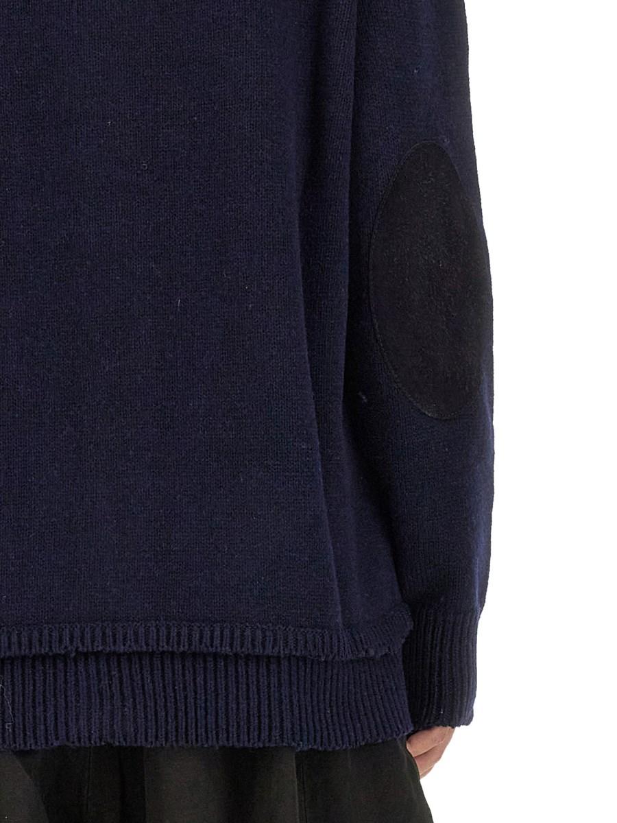 MAISON MARGIELA CARDIGAN IN LANA CON SCOLLO A V