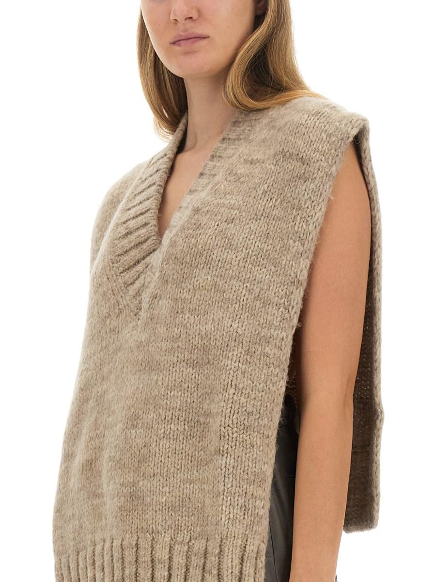MAISON MARGIELA GILET IN MAGLIA TINTO VEGETALE