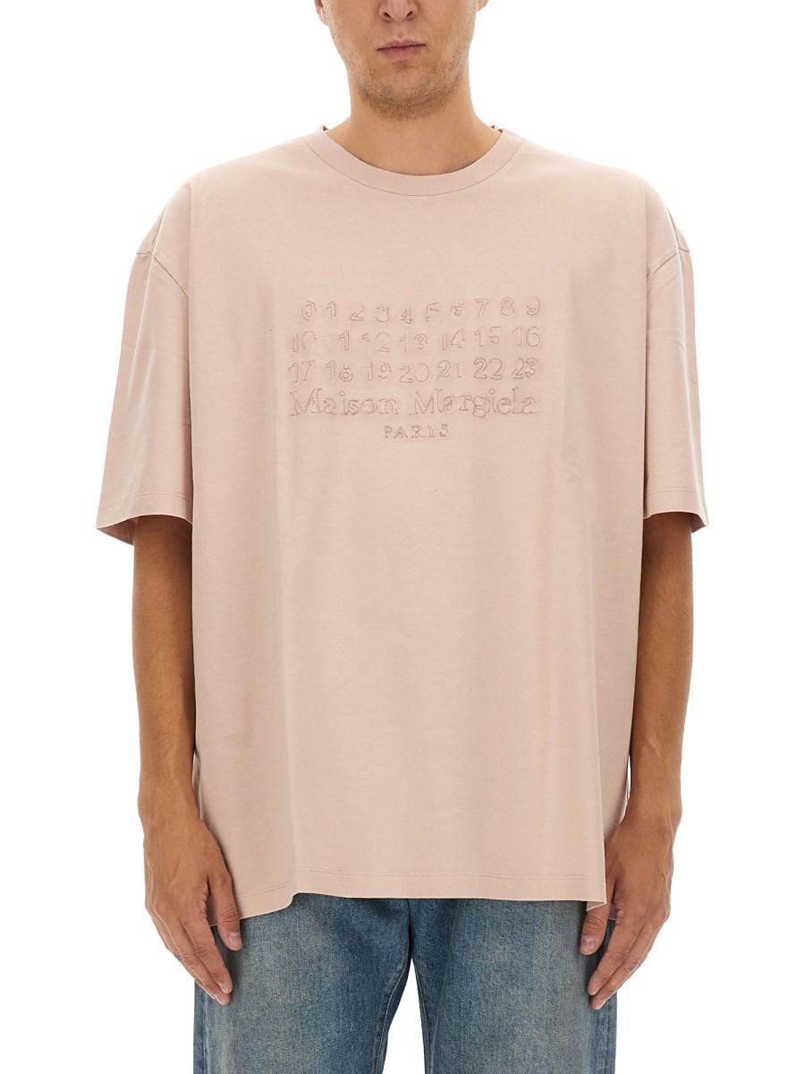 MAISON MARGIELA T-SHIRT CON LOGO RICAMATO