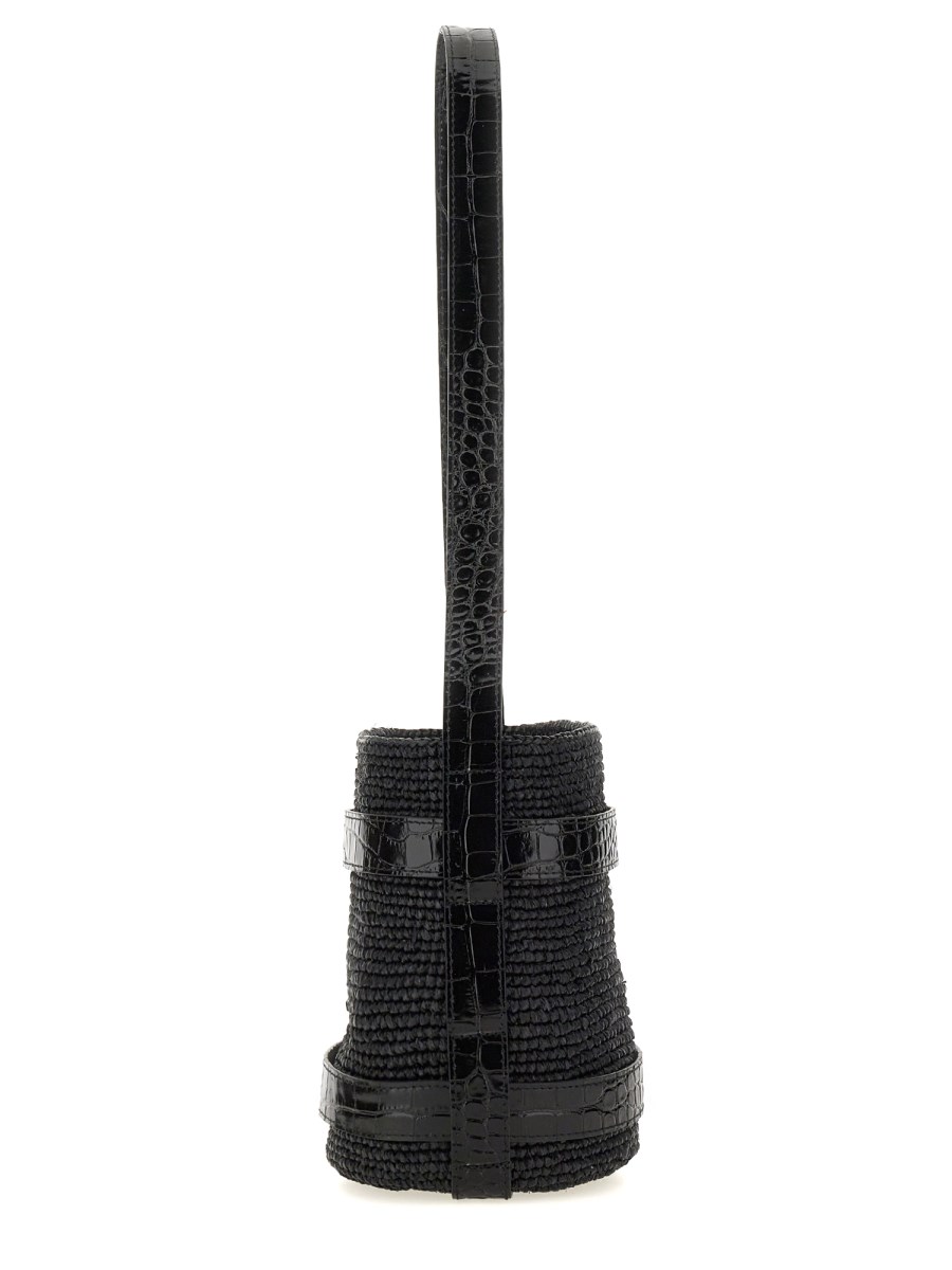 MANEBI BORSA A SECCHIELLO IN RAFFIA