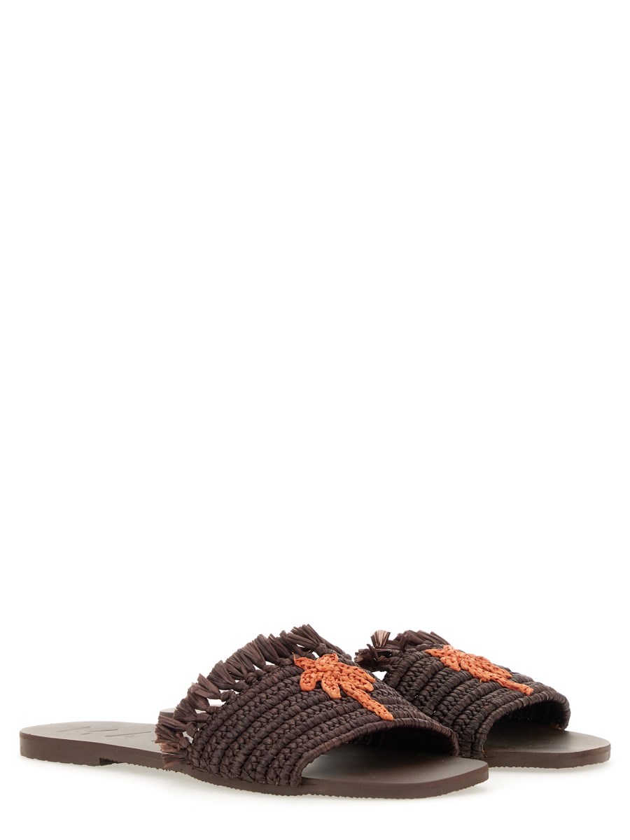 MANEBI SANDALO IN RAFIA CON LOGO