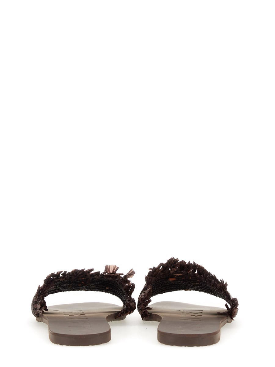 MANEBI SANDALO IN RAFIA CON LOGO