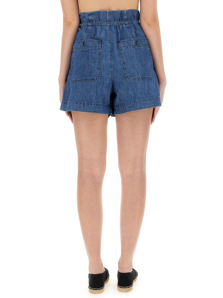 MARANT ÉTOILE SHORT "IPOLYTE" IN DENIM DI COTONE