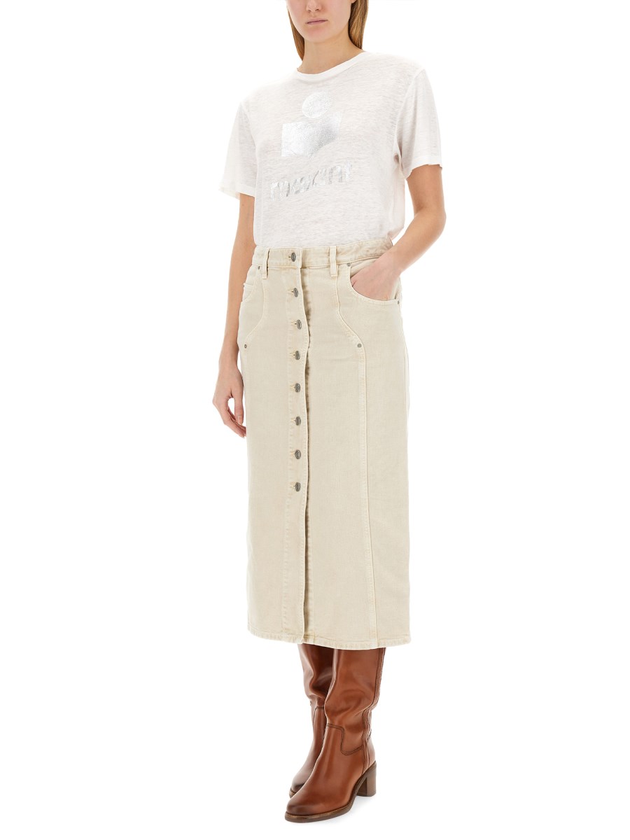 MARANT ÉTOILE T-SHIRT ZEWEL IN LINO