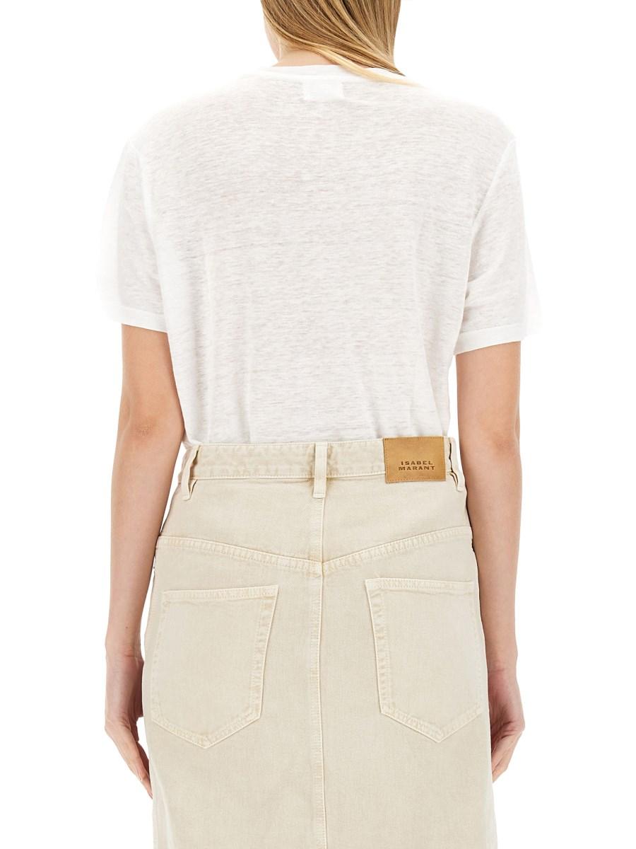 MARANT ÉTOILE T-SHIRT ZEWEL IN LINO