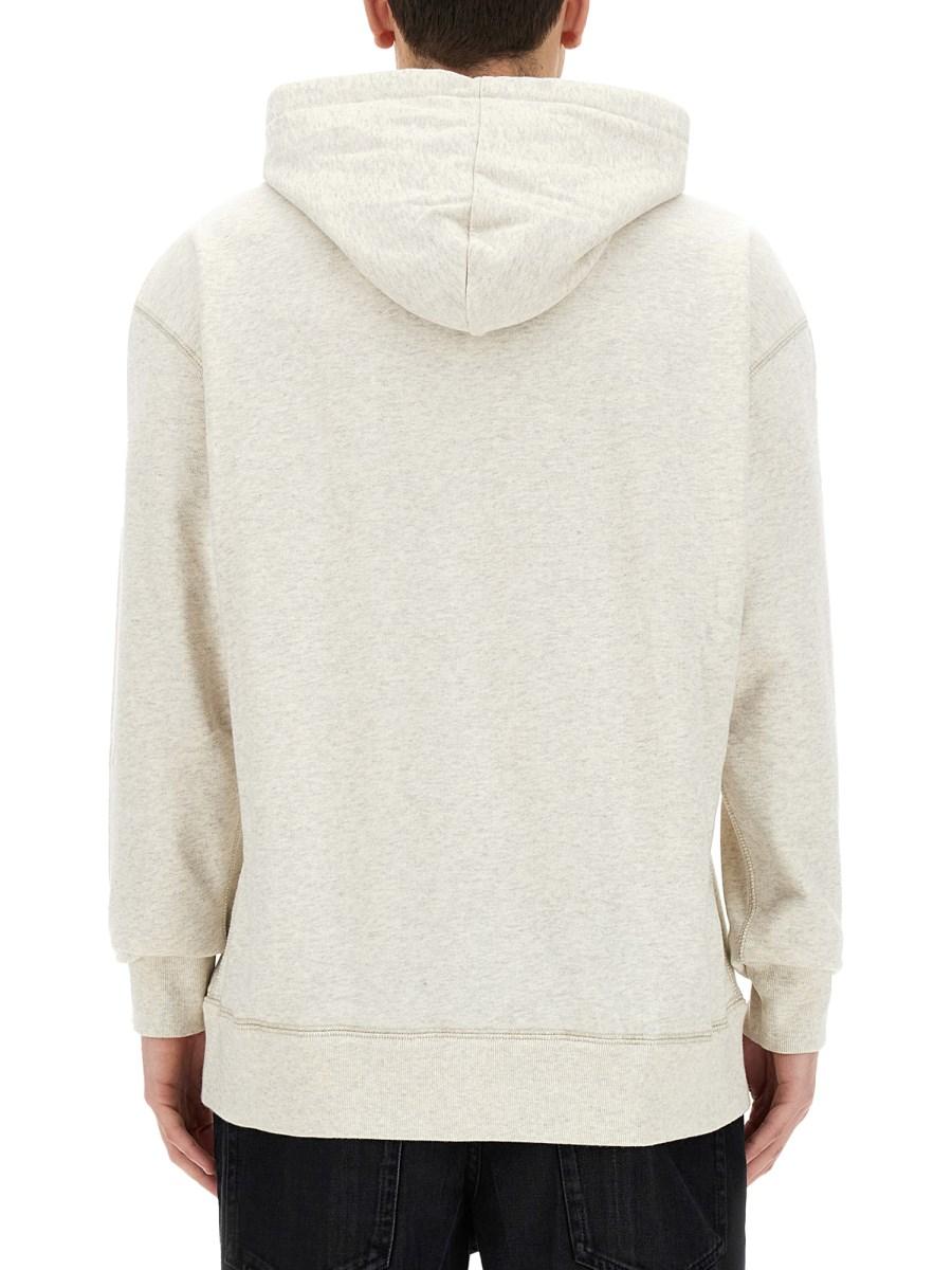 MARANT FELPA "MATTE" IN COTONE CON CAPPUCCIO E LOGO
