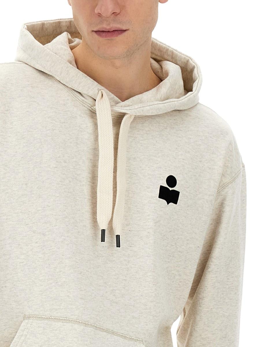 MARANT FELPA "MATTE" IN COTONE CON CAPPUCCIO E LOGO