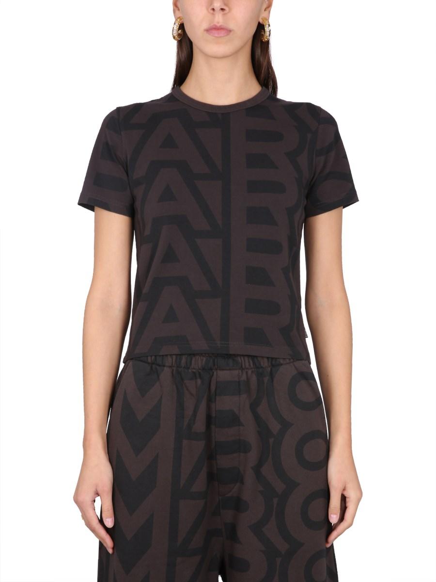 MARC JACOBS T-SHIRT MONOGRAM IN JERSEY DI COTONE