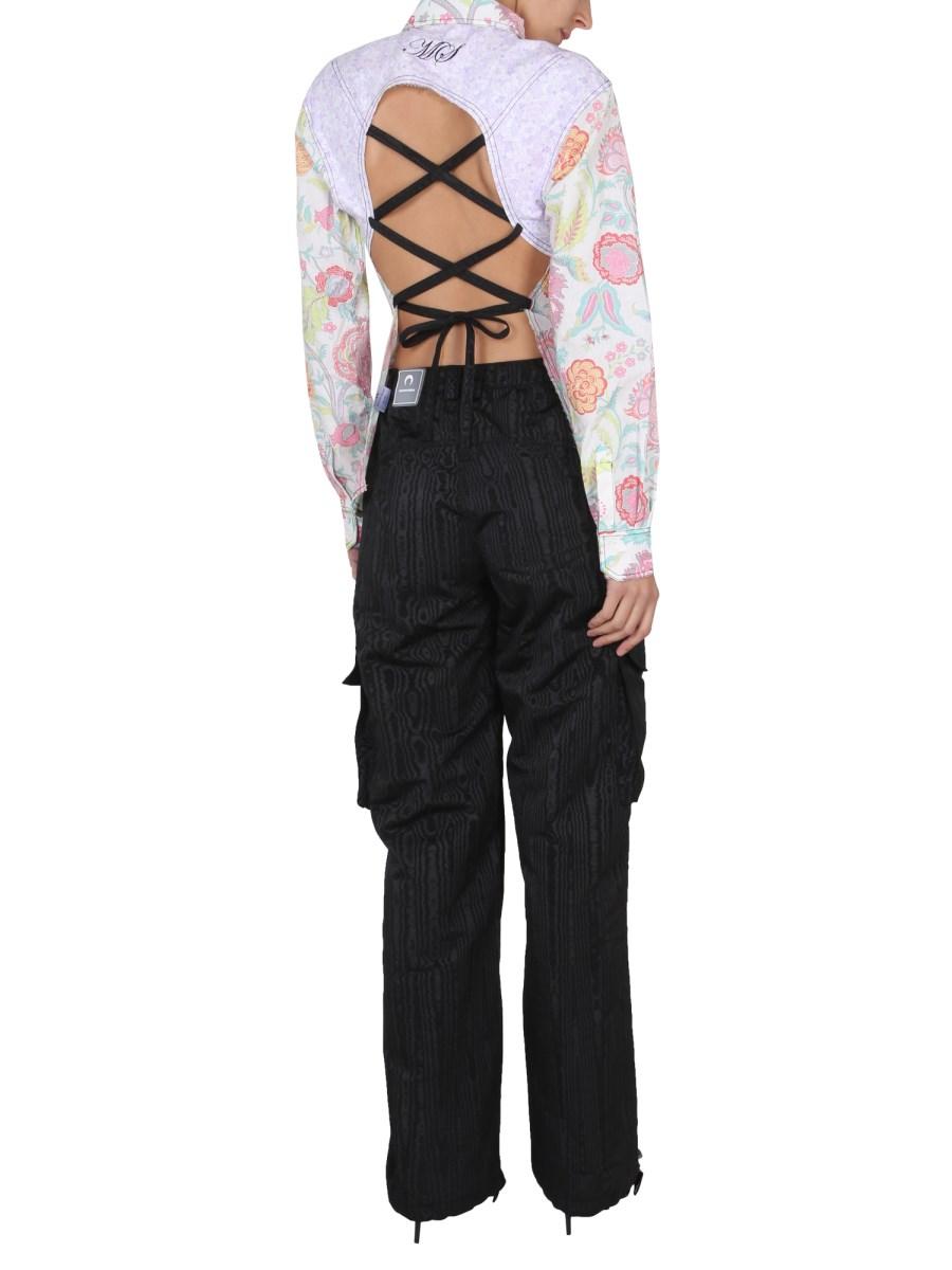 MARINE SERRE CAMICIA IN COTONE CON STAMPA FLOREALE