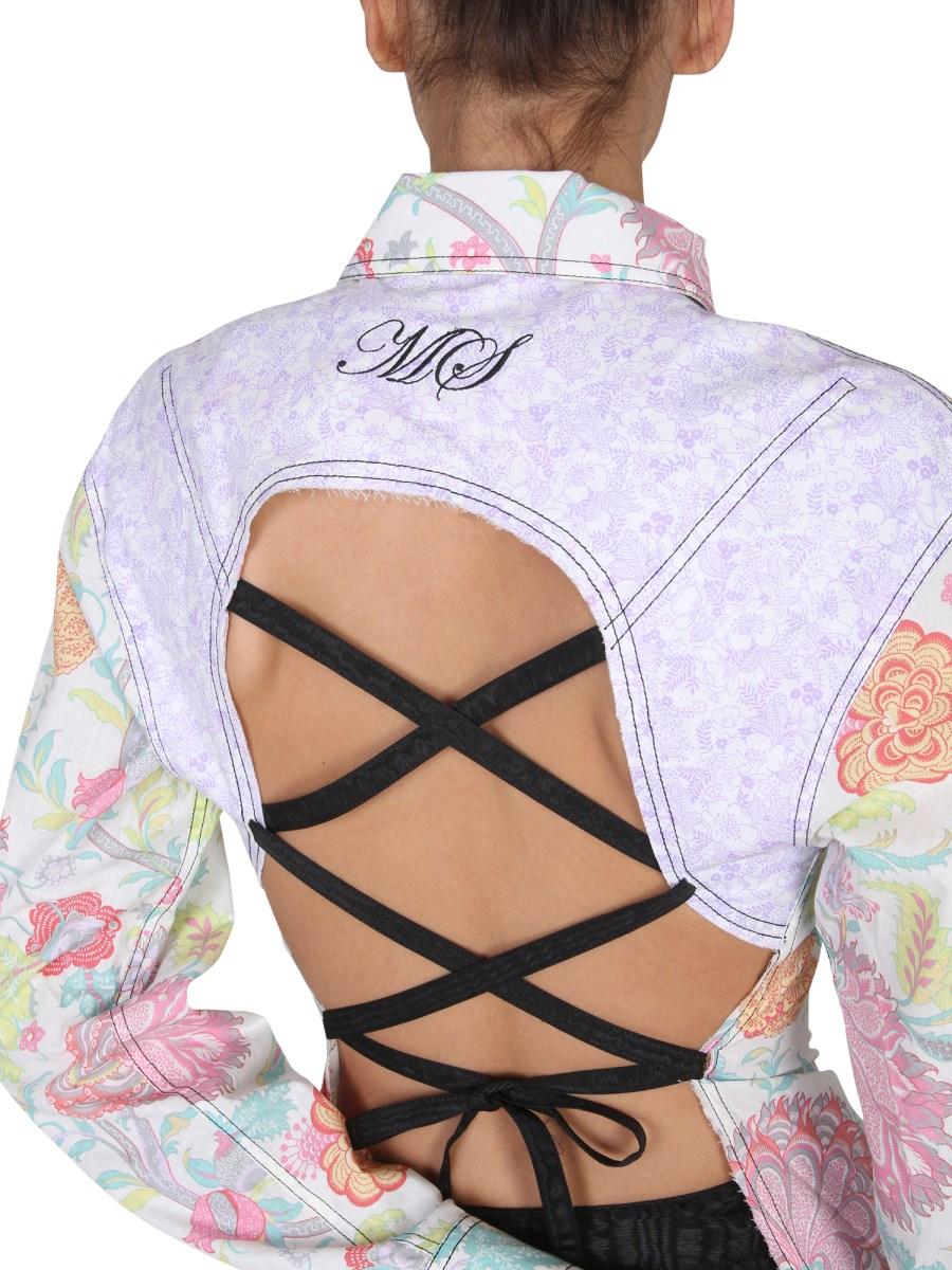 MARINE SERRE CAMICIA IN COTONE CON STAMPA FLOREALE