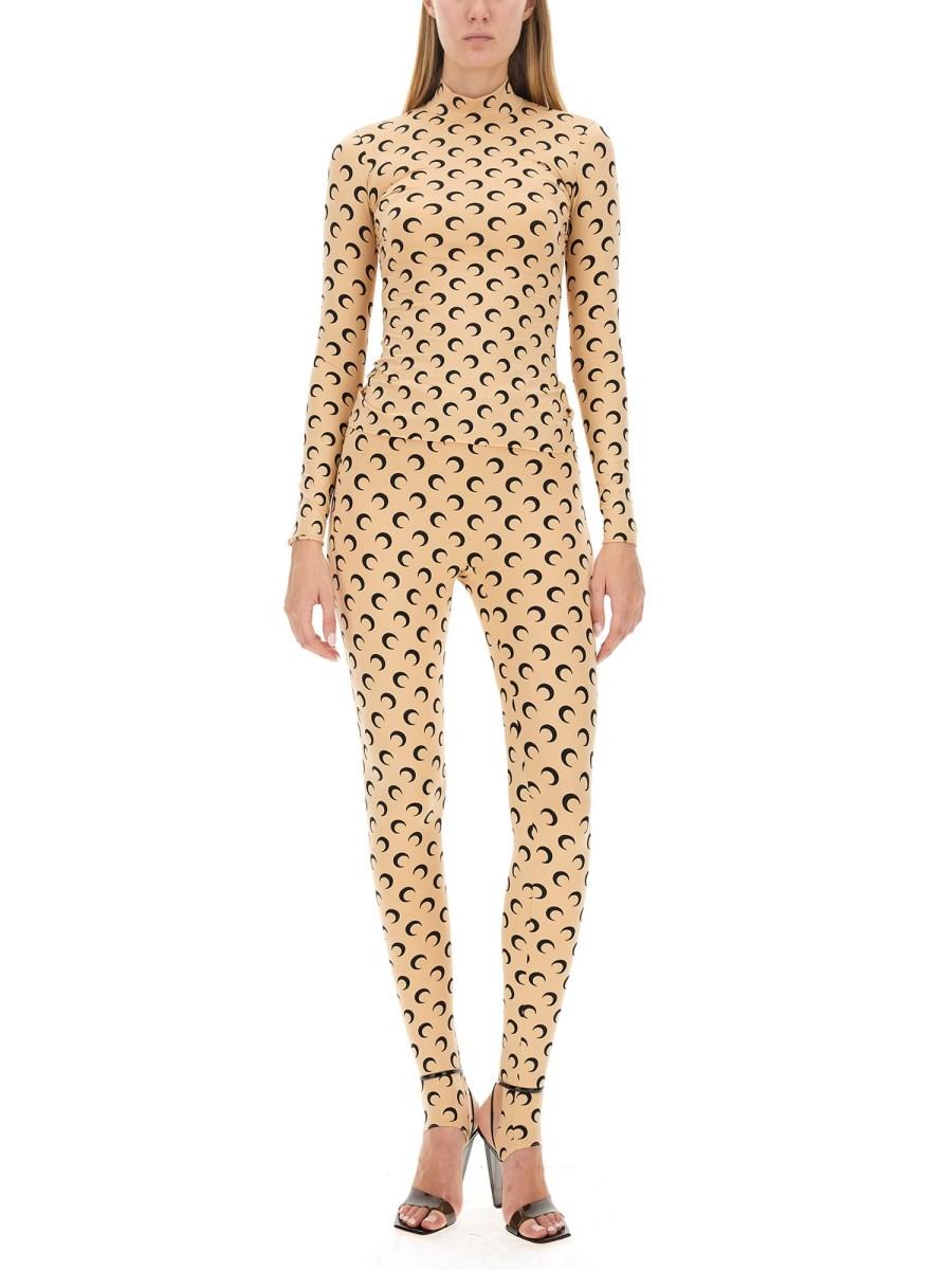 MARINE SERRE LEGGINGS CON STAMPA MOON