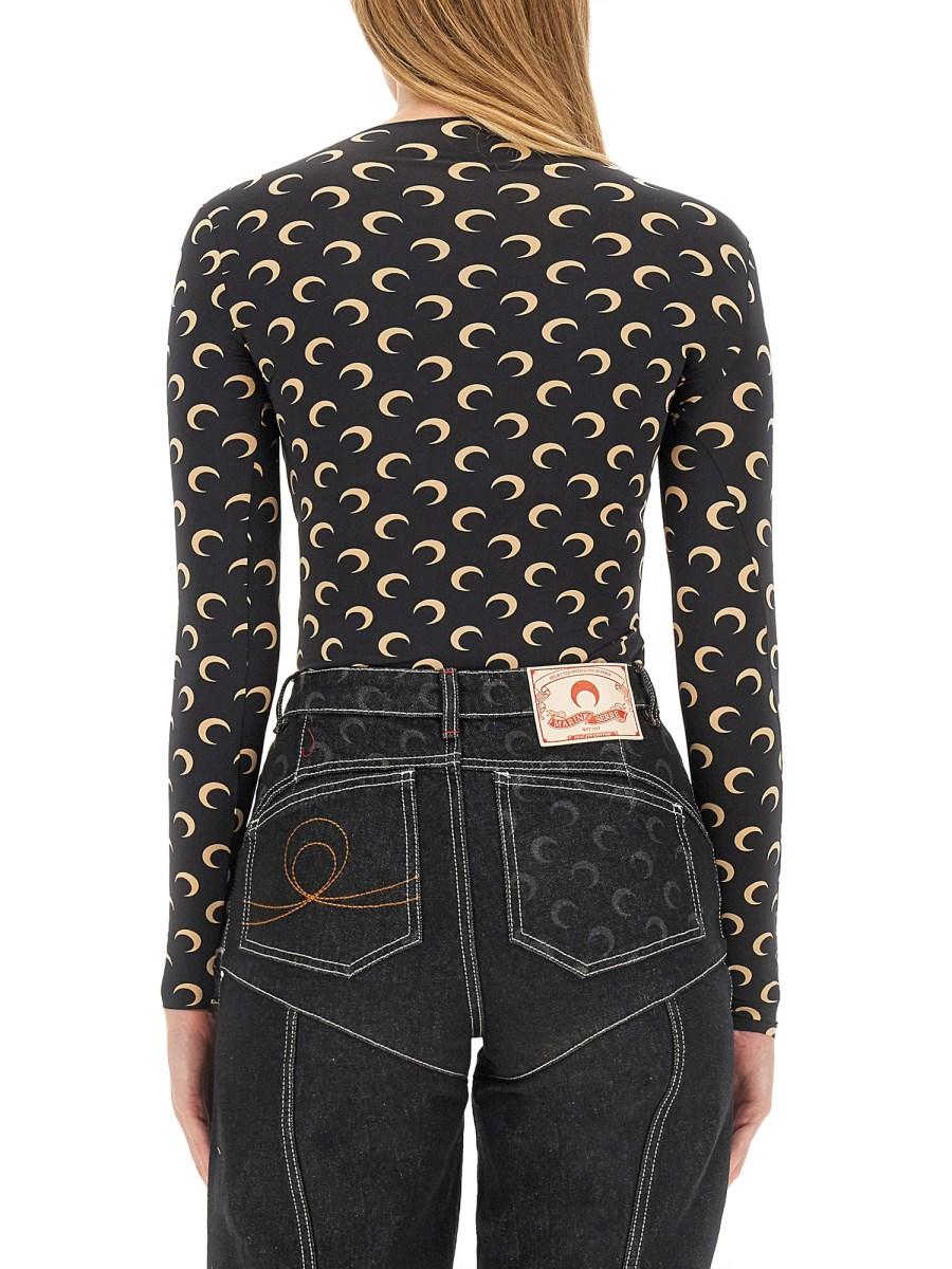 MARINE SERRE TOP IN JERSEY CON STAMPA MOON