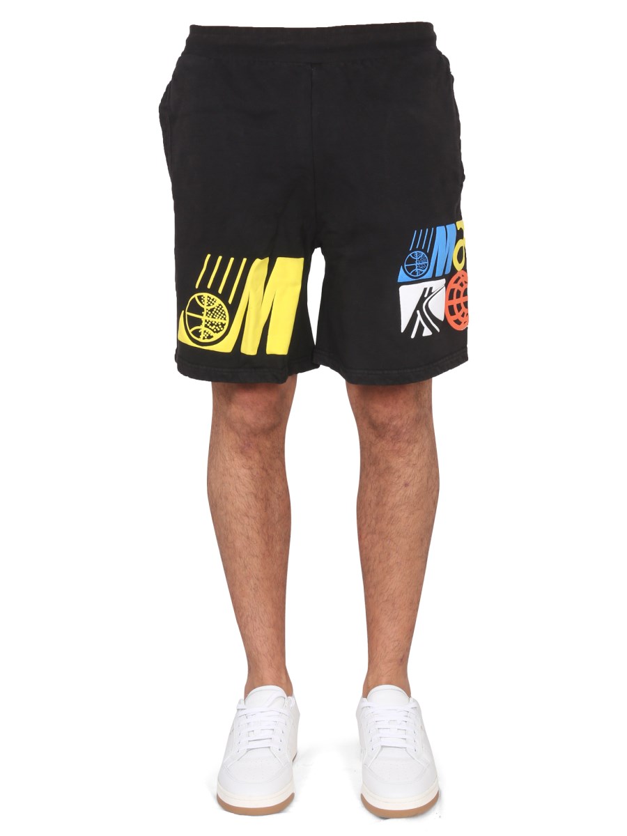 MARKET BERMUDA IN COTONE CON STAMPA LOGO