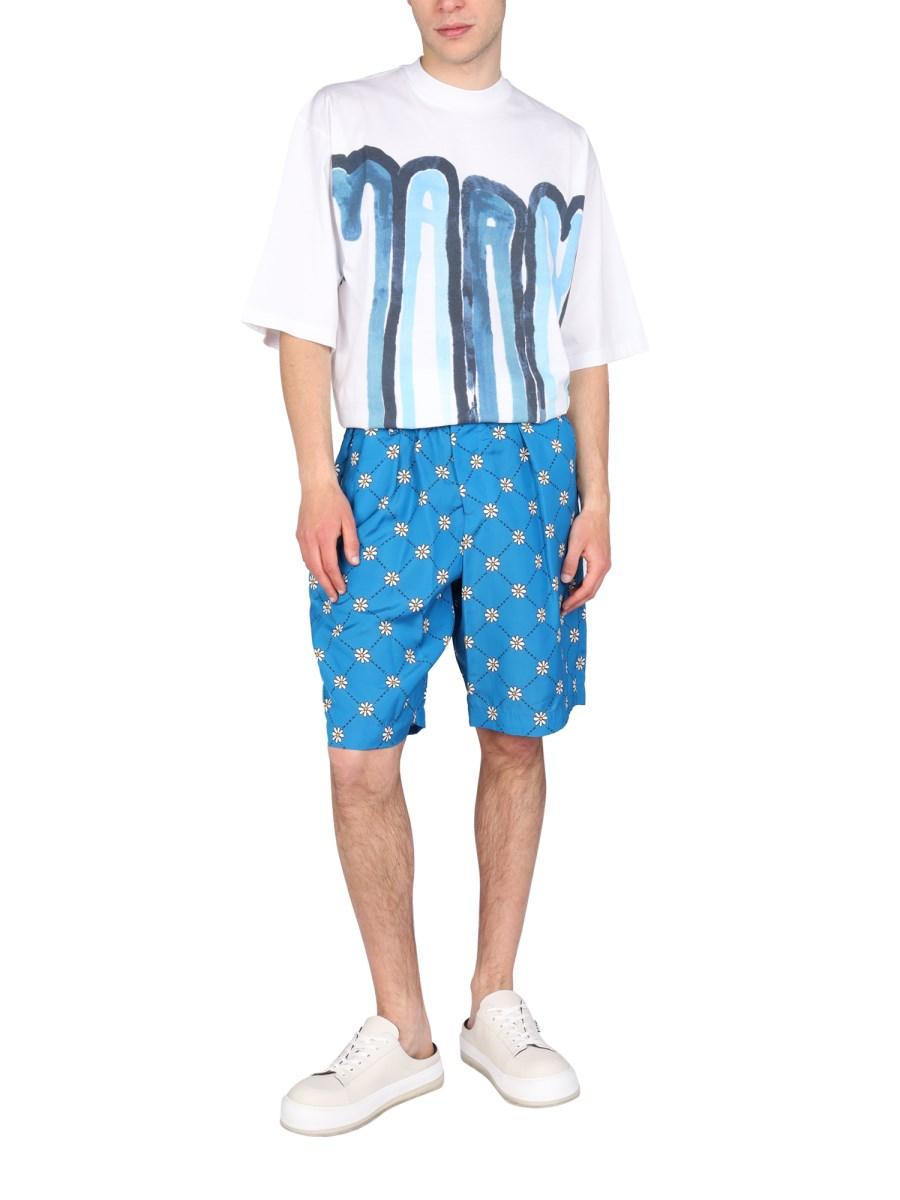 MARNI BERMUDA MARNIGRAM IN TOILE DI VISCOSA