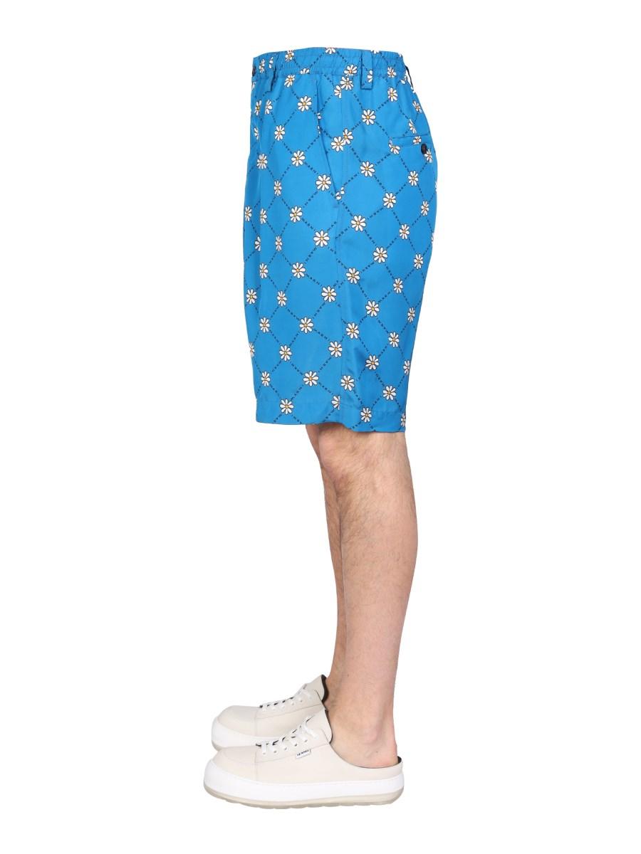 MARNI BERMUDA MARNIGRAM IN TOILE DI VISCOSA