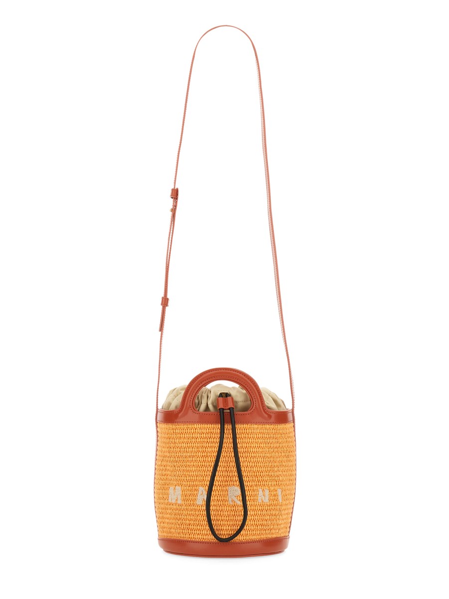 MARNI BORSA "TROPICALIA" MICRO IN RAFIA E PELLE
