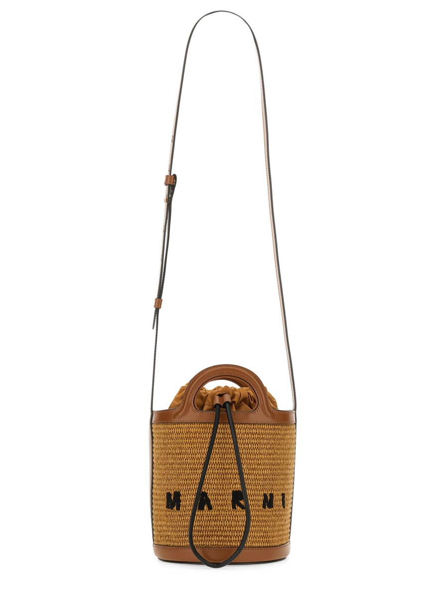 MARNI BORSA "TROPICALIA" MICRO IN RAFIA E PELLE