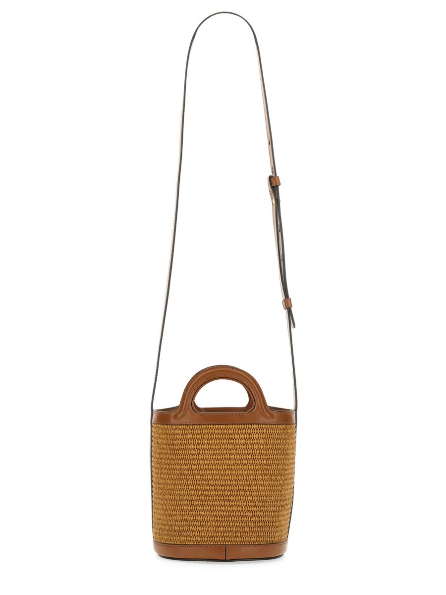 MARNI BORSA "TROPICALIA" MICRO IN RAFIA E PELLE