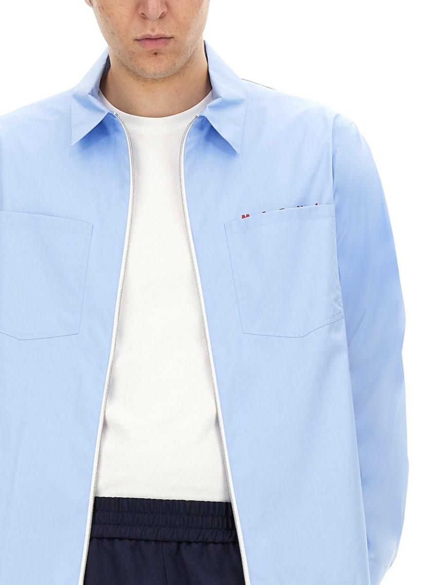 MARNI CAMICIA IN POPELINE DI COTONE CON LOGO
