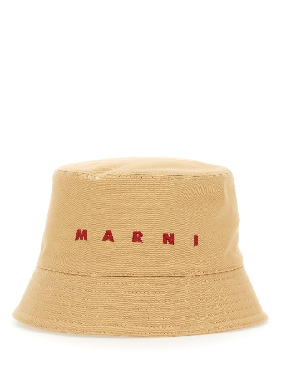 MARNI CAPPELLO BUCKET CON LOGO IN COTONE