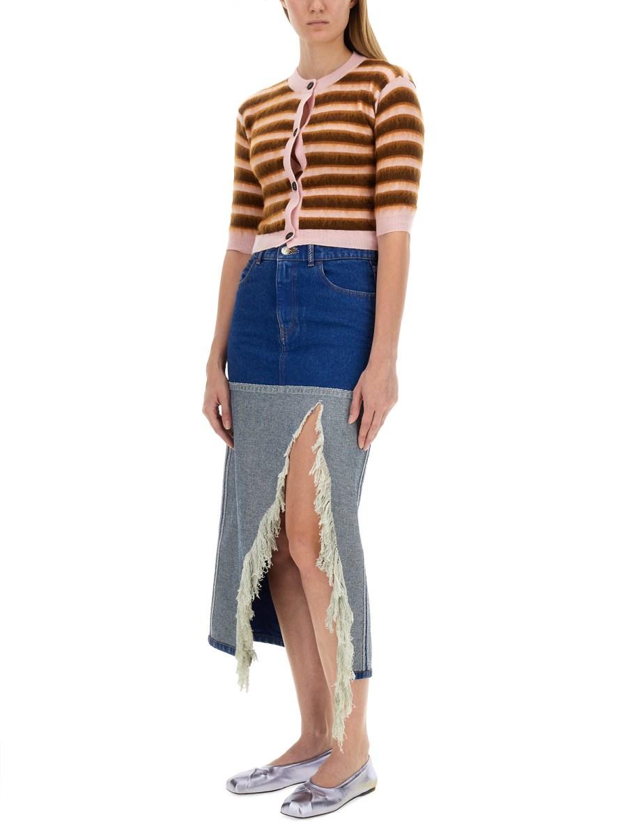 MARNI CARDIGAN IN LANA CON MOTIVO RIGA