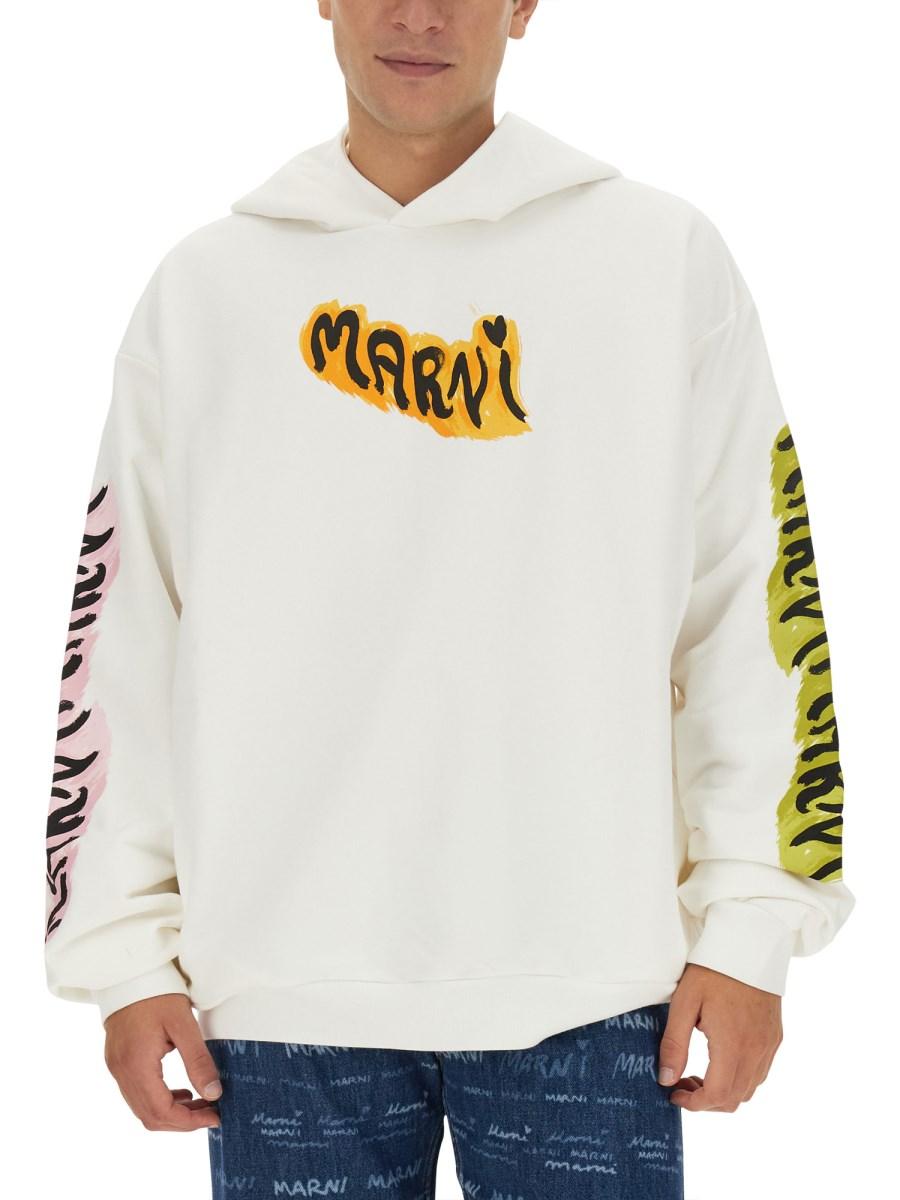 MARNI FELPA IN COTONE CON LOGO