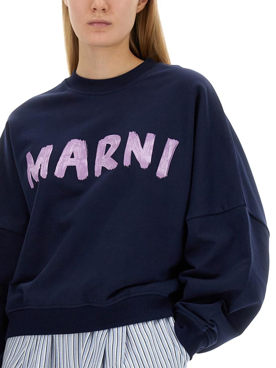MARNI FELPA IN COTONE CON LOGO