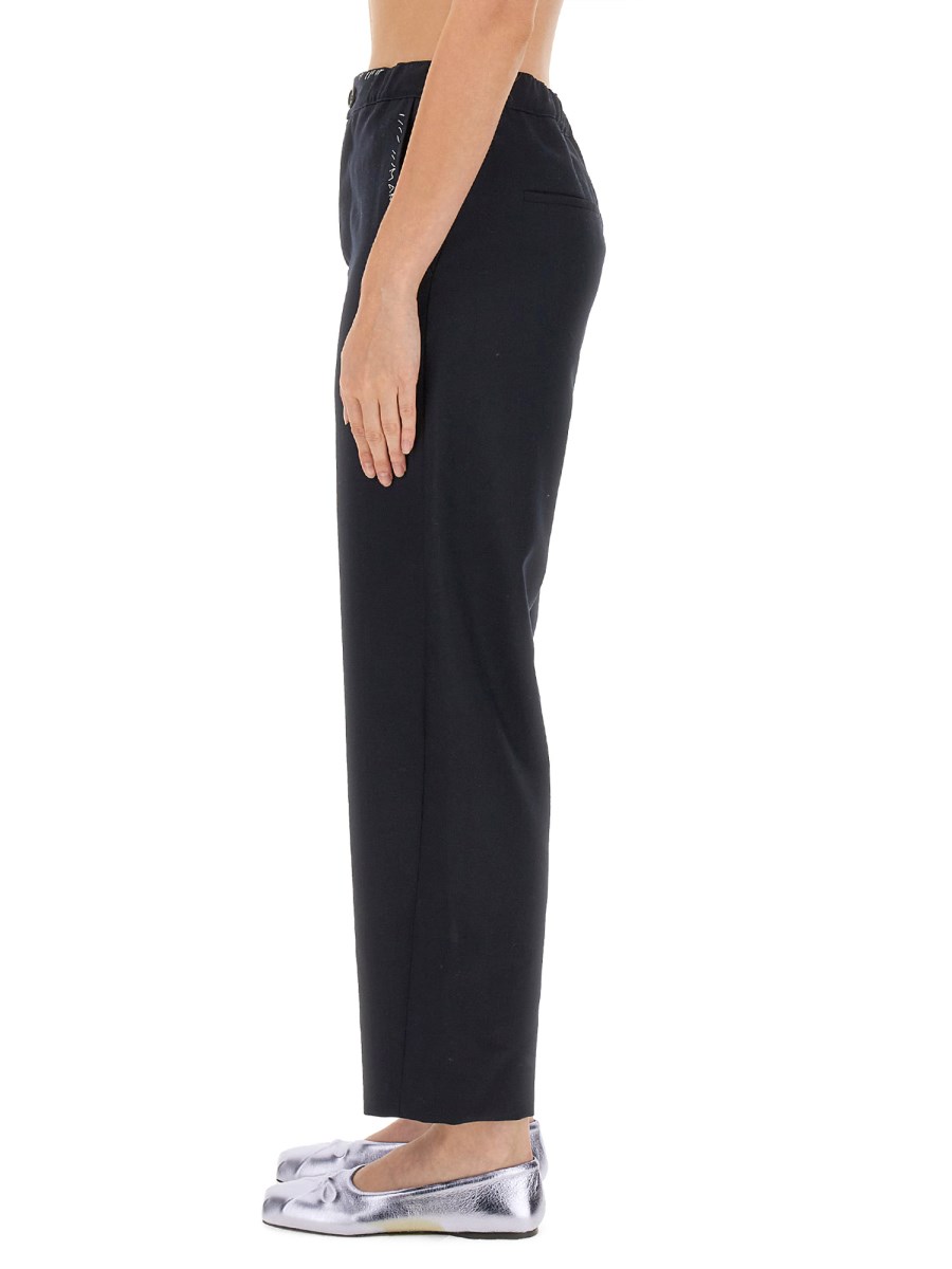 MARNI PANTALONE CON IMPUNTURE IN LANA