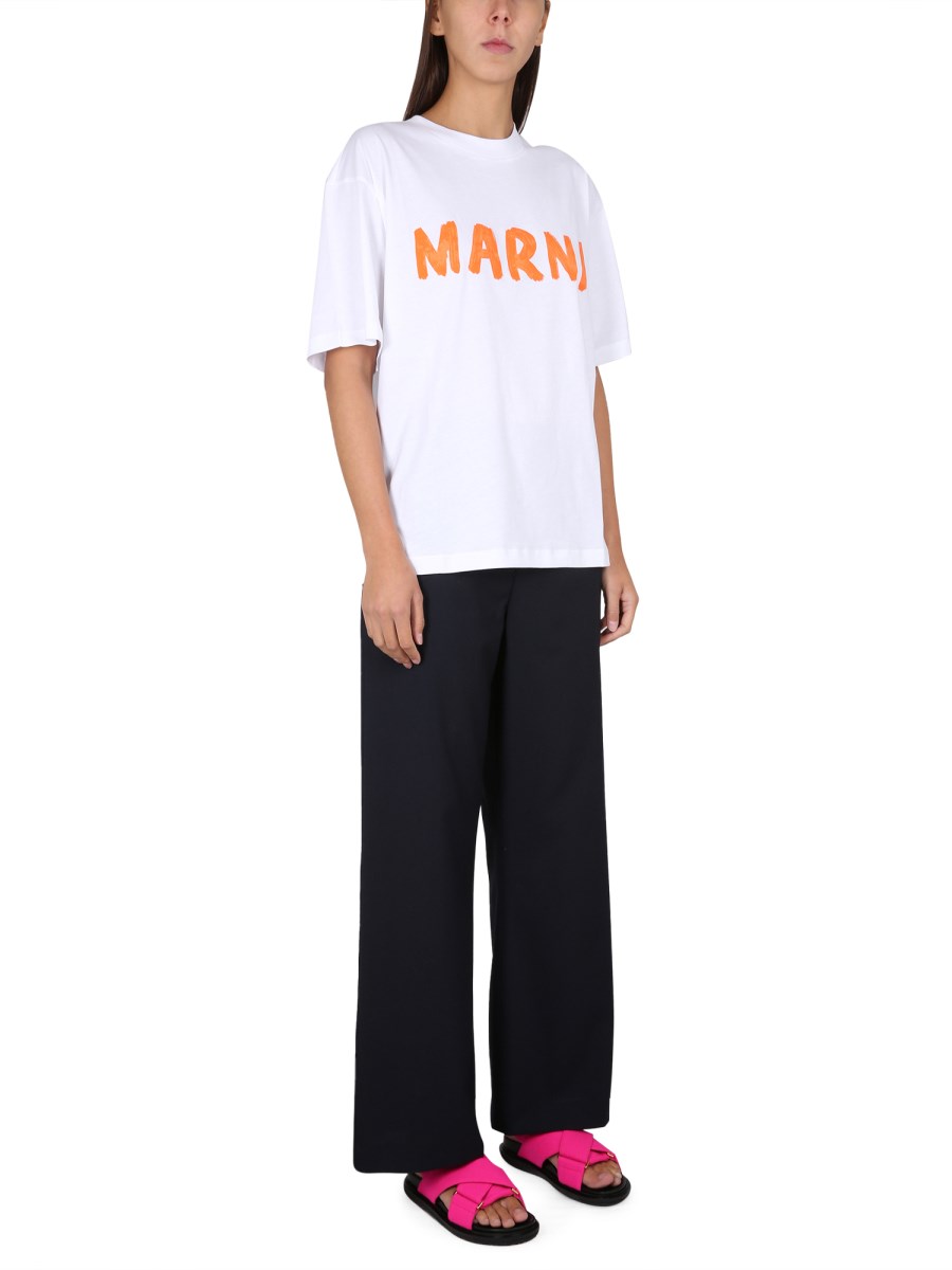 MARNI PANTALONE FLARE IN COTONE