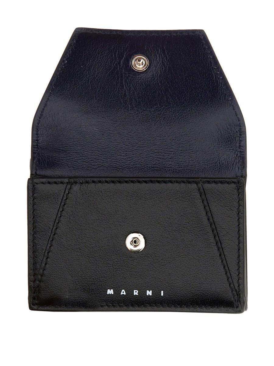 MARNI PORTAFOGLIO TRI-FOLD IN PELLE CON LOGO