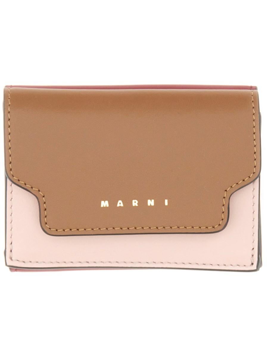 MARNI PORTAFOGLIO TRI-FOLD IN PELLE SAFFIANO