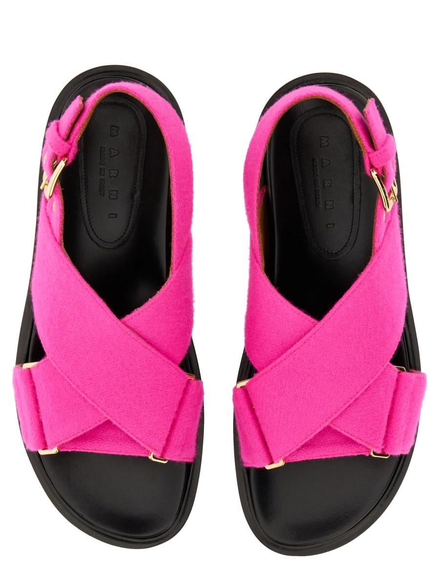 MARNI SANDALO CRISS CROSS IN PELLE