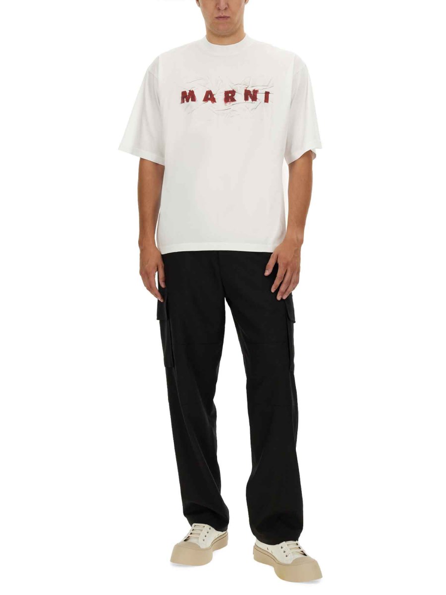 MARNI T-SHIRT IN JERSEY DI COTONE CON LOGO