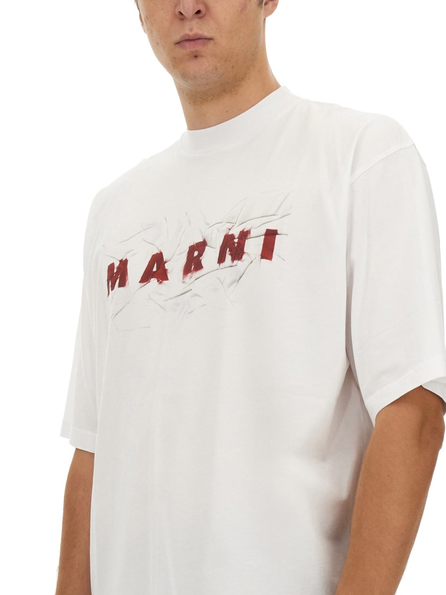 MARNI T-SHIRT IN JERSEY DI COTONE CON LOGO