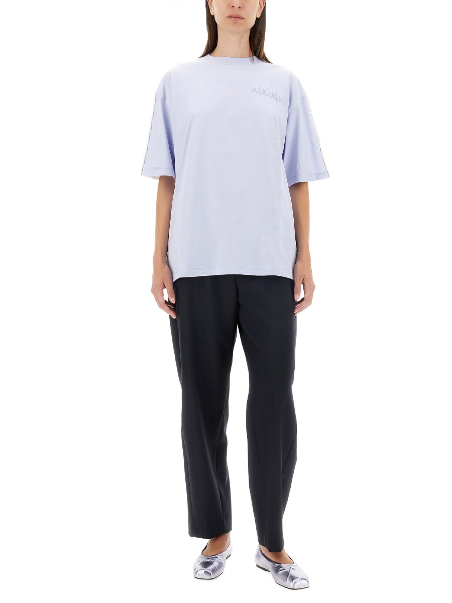 MARNI T-SHIRT IN JERSEY DI COTONE CON STAMPA LOGO