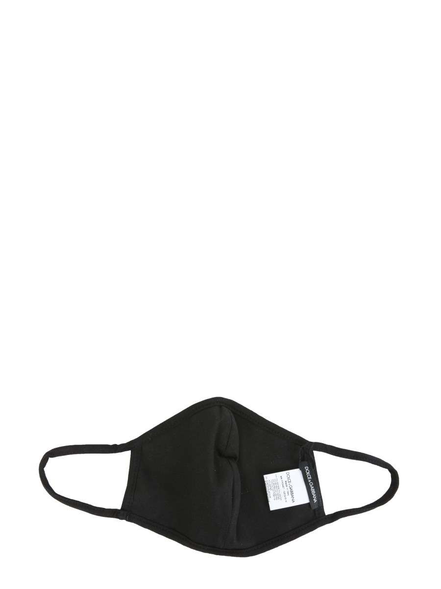 DOLCE & GABBANA MASCHERINA IN NEOPRENE CON STAMPA LEOPARD E LOGO
