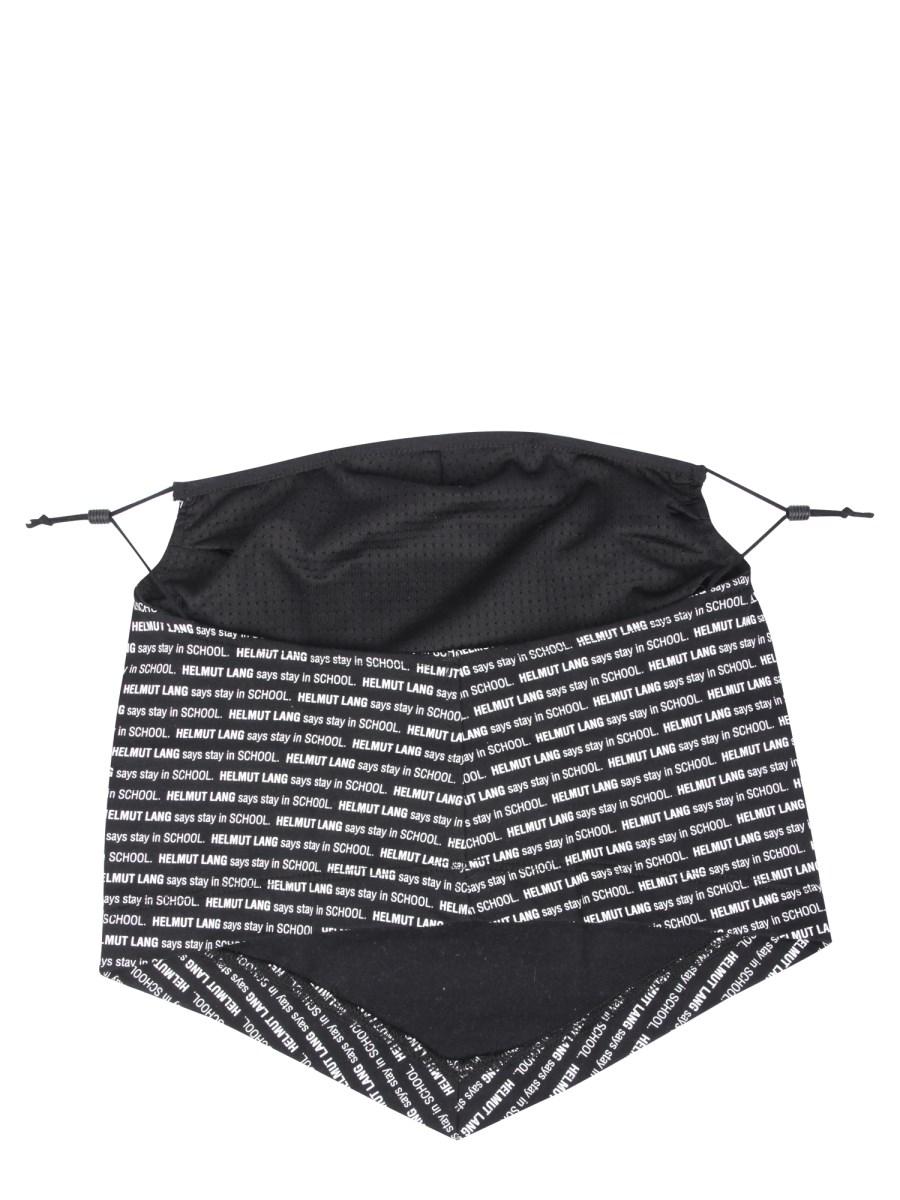 HELMUT LANG MASHERINA BANDANA IN COTONE CON STAMPA SAYS STAY IN SCHOOL