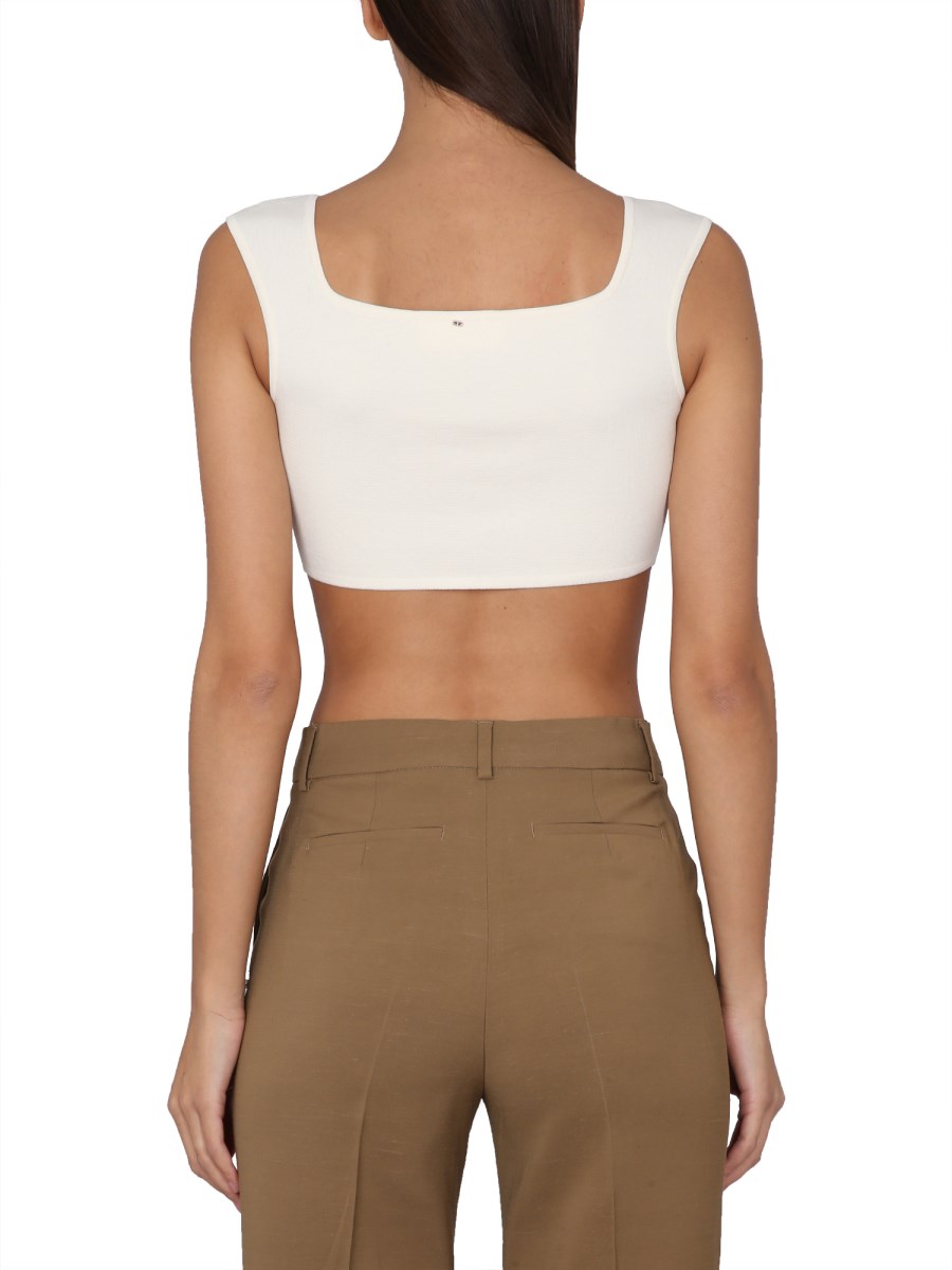 MAX MARA CROP TOP FULMINE IN COTONE