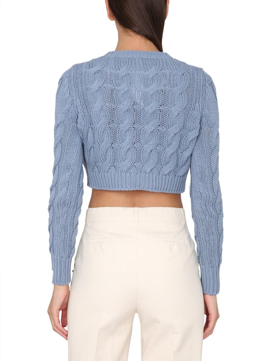 MAX MARA MAGLIA CROPPED SFINGE IN COTONE