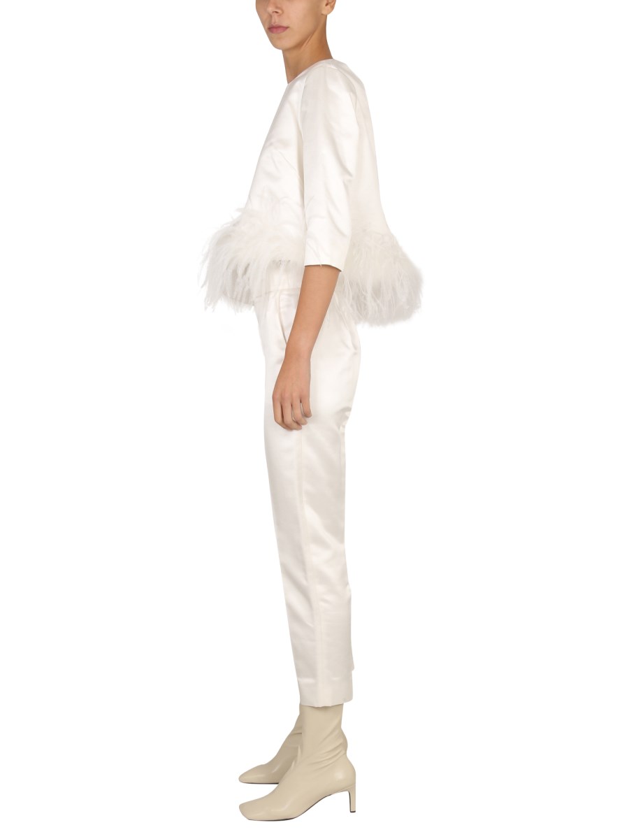 MAX MARA PANTALONE "GEISHA" IN SATIN DI VISCOSA
